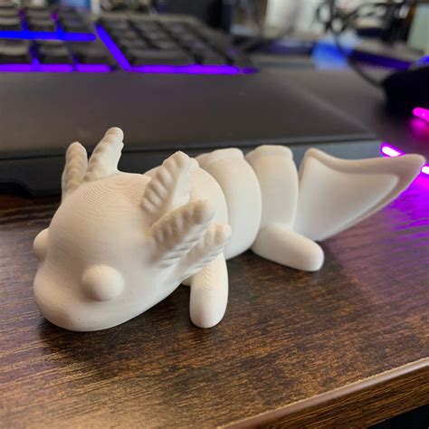 3D Printed ARTICULATED Baby AXOLOTL Etsy