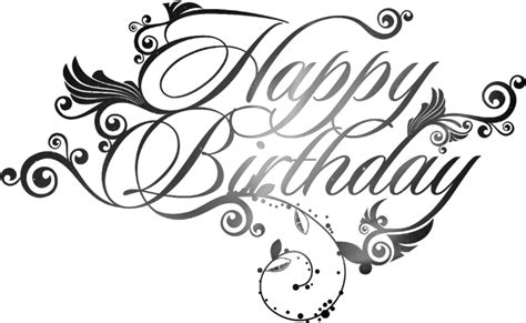 Black And White Happy Birthday Clipart Clip Art Library