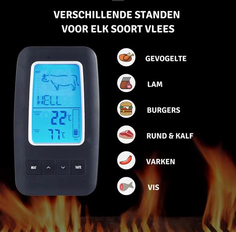 Dangrill Vleesthermometer Digitaal Draadloze Timer BBQ Oven