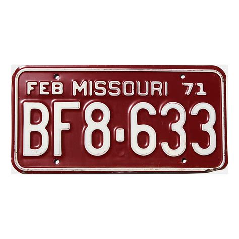 Missouri Bf Mo Yom License Plates