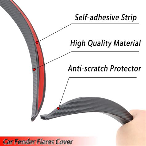 X Carbon Fiber Car Wheel Eyebrow Arch Trim Lips Strip Fender Flare