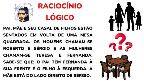 RACIOCÍNIO LÓGICO Pai mãe e seu casal de filhos QUESTÃO FGV