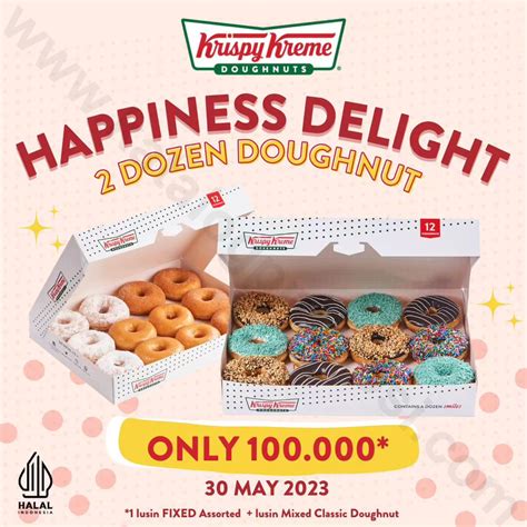 KRISPY KREME Promo HAPPINESS DELIGHT Harga Spesial 2 Dozen Doughnut