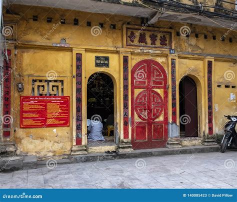 Small Buddhist Temple Along A Street In Hanoi Vietnam Editorial Stock