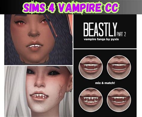 27 Crazy Good Sims 4 Vampire CC Fangs Coffins Vampire Clothes