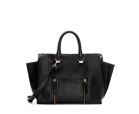 Zara Leather City Bag With Pocket And Zips In Black Lyst