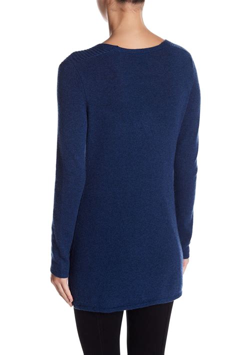 Griffen Cashmere Cashmere Long Sleeve Ribbed V Neck Sweater