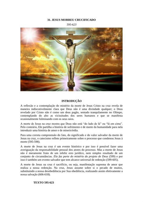 Pdf Jesus Morreu Crucificado Arquisp Org Br Primeira Parte