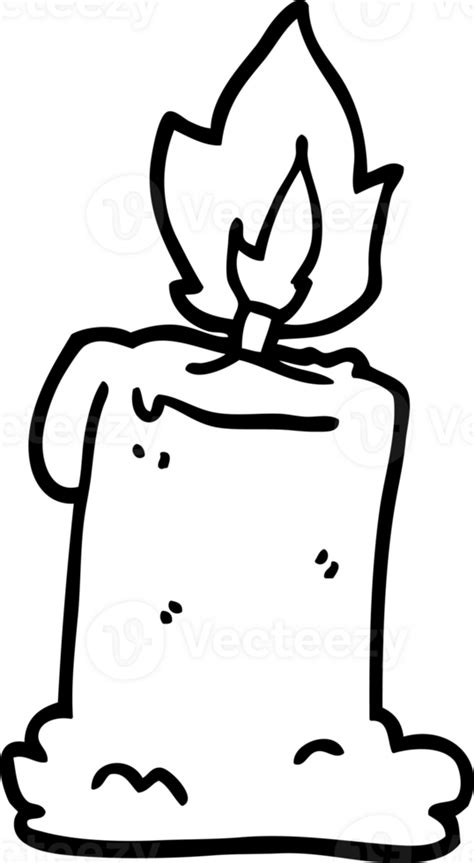 Line Drawing Cartoon Lit Candle Icon 40748536 Png