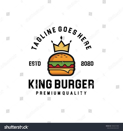 Burger Logo Fast Food Label Burger Stock Vector Royalty Free