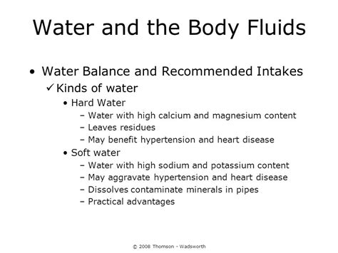 2008 Thomson Wadsworth Chapter 12 Water And Major Minerals Ppt