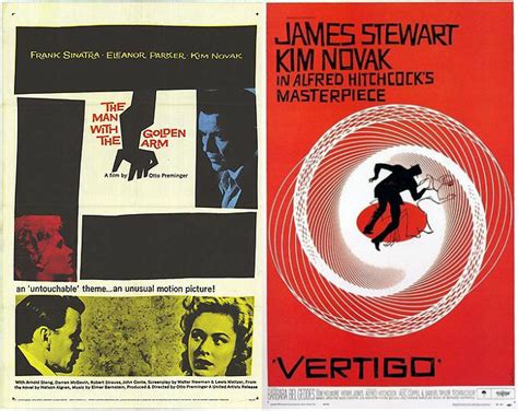 Saul Bass’ Poster Designs For The Man With The Golden Arm 1955 And Vertigo 1958 Saul Bass