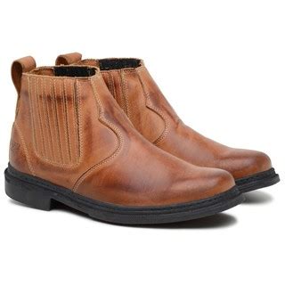 Bota Botina Masculina Texana Country Estilo Cowboy Bico Quadrado Couro