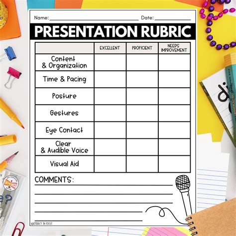 Oral Presentation Rubric Free Printable PDF Literacy In Focus