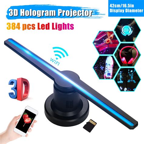 Proyector De Holograma 3D Con WiFi Pantalla De Publicidad Ventilador