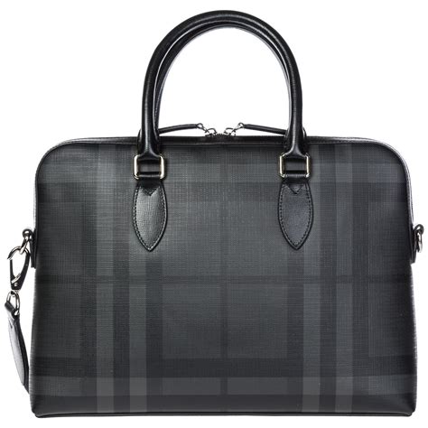 Burberry Briefcase Attaché Case Laptop Pc Bag In Charcoal Black