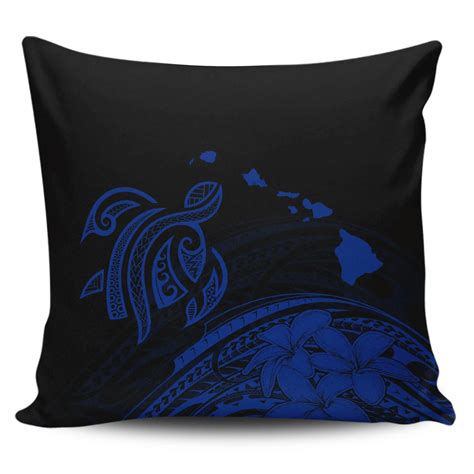 AIO Pride Hawaii Map Plumeria Polynesian Blue Turtle Pillow Covers