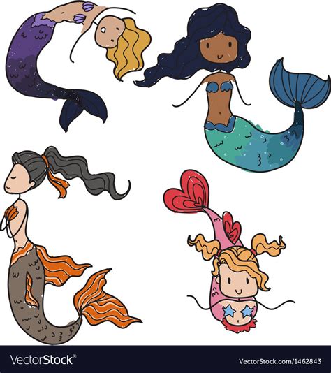 Mermaids Royalty Free Vector Image Vectorstock