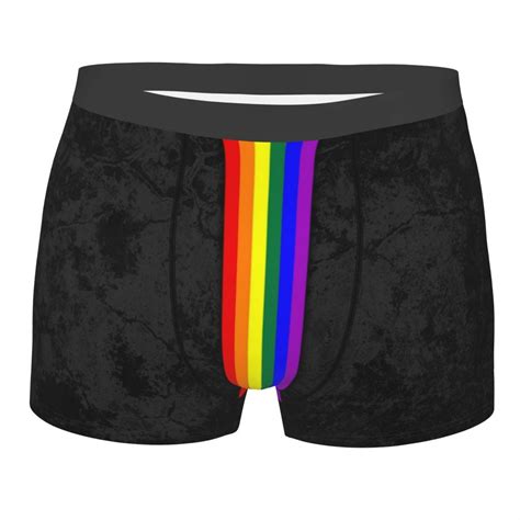 Faux Glitter Pride Flag Underwear Sexy Breathbale LGBT Gay Lesbian Boxer Briefs Shorts Panties