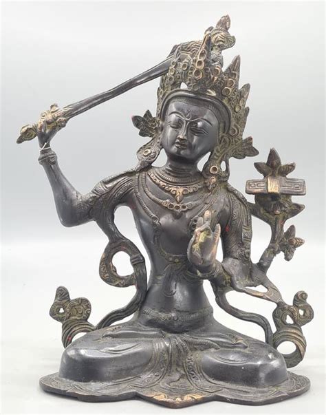 Groot Manjushri Beeld Brons Tibet Eind 20e Eeuw Catawiki