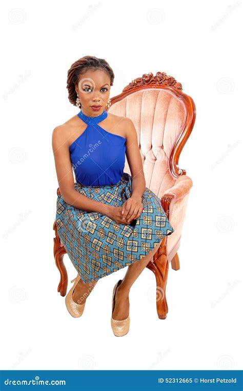 Gorgeous African Woman In Armchair Stock Image Image Of Brunette