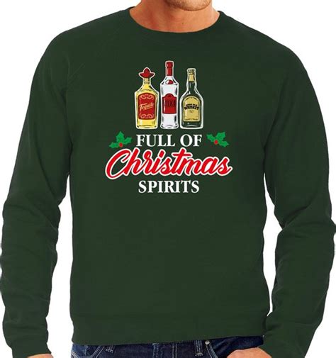 Bellatio Decorations Foute Drank Humor Kersttrui Kerst Sweater Groen