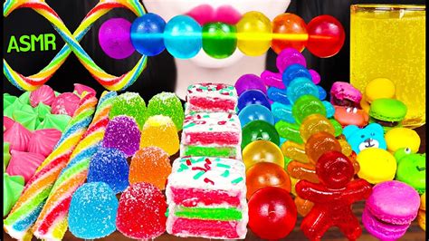 Asmr Rainbow Desserts Jelly Balls Cake Pop Gummy Jello 무지개 젤리 볼