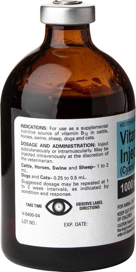 Vitamin B12 Cyanocobalamin Injectable Solution 1000 Mcg 100 Ml Vial