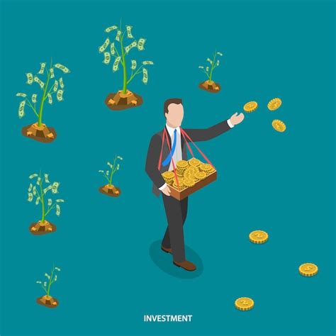 Premium Vector Investment Isometric Flat Vector Concept