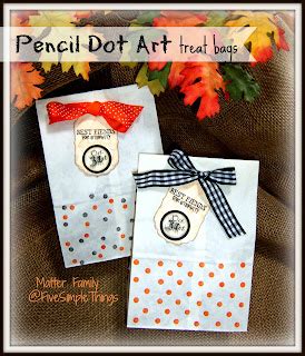 Five Simple Things: Pencil Dot Art treat bags