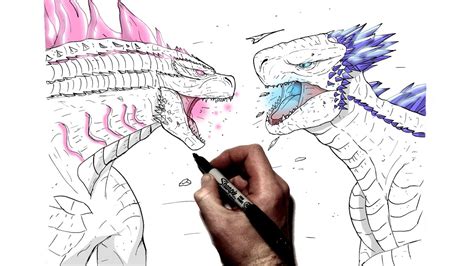 How To Draw Godzilla Vs Shimo Step By Step Godzilla X Kong New Empire Youtube