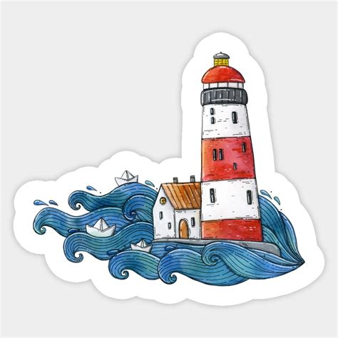 Lighthouse On Waves By Tania S Travel Stickers Printable Funny