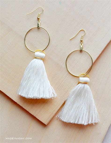 Easy DIY Hoop Tassel Earrings Made In A Day