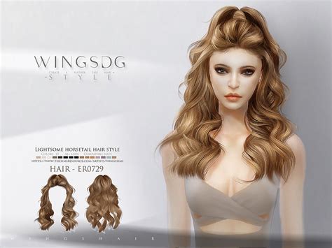 The Sims Resource Wings Er0729 Lightsome Horsetail Hair Style