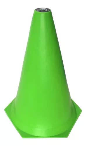 Kit 12 Cones Marcação Muvin 24cm Treino Funcional Agilidade Cor Verde