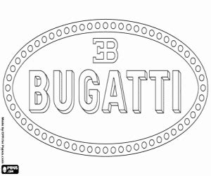 Bugatti logo coloring page printable game