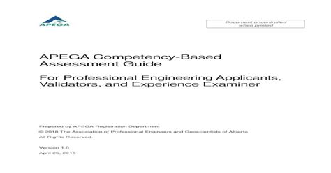 Apega Competency Based Assesment Guide · Apega Competency Based