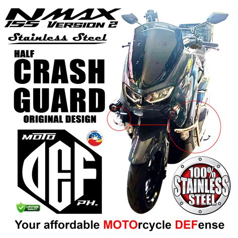 YAMAHA NMAX V2 HALF CRASH GUARD STAINLESS STEEL MOTORCYCLE ARMOR