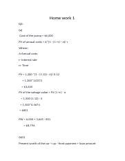 EM600WS HW1 ZEYU LI Docx Home Work 1 Q1 A Cost Of The Pump 6 000