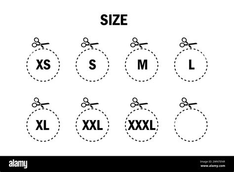 Clothing Sizes Labels Clothing Sizes Icons Symbols Xs S M L Xl