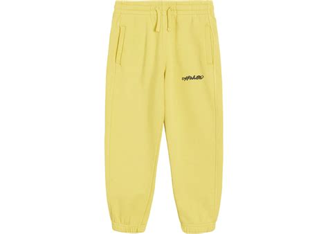 Off White Kids Script Logo Sweatpants Yellowblack Kids Fw21 Us