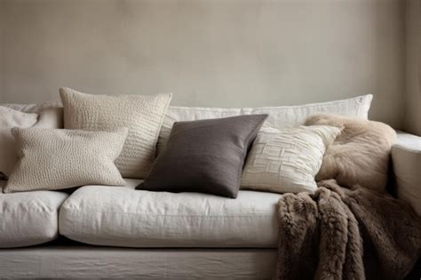 Premium AI Image | Soft couch with pillows