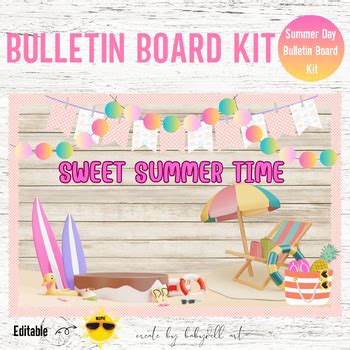 SUMMER BEACH Bulletin Board Summer Door Decor Bulletin Board Camping Themed