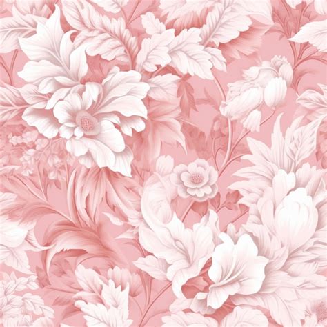 Premium AI Image A Close Up Of A Pink And White Floral Wallpaper With