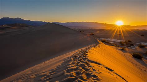 Desert Dune Sand Sky Sun Sunbeam Sunrise Hd Nature Wallpapers Hd