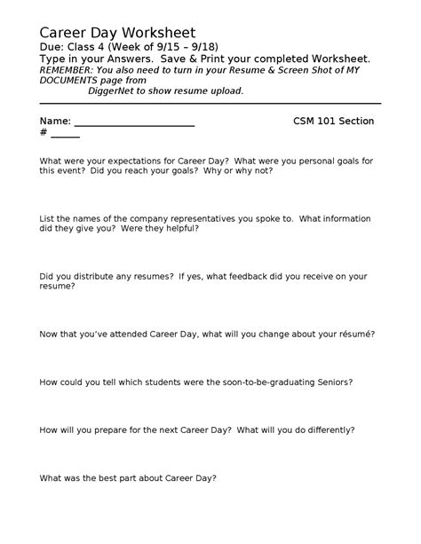 Free career day worksheet, Download Free career day worksheet png ...