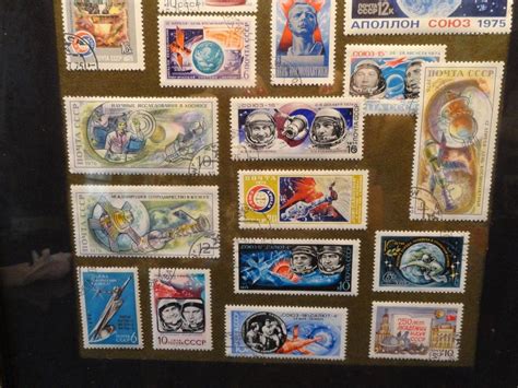 Vintage Postage Stamps Of The Ussr Noyta Cccp Russian Space Framed