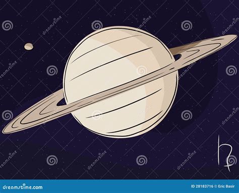 Saturn With Moon Titan Stock Vector Illustration Of Astronomy