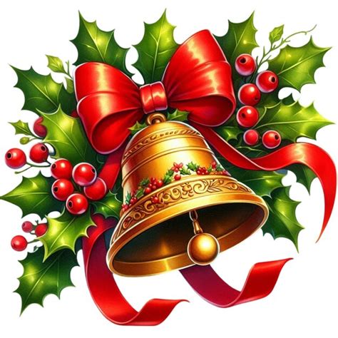 Christmas Bell Watercolor Clipart Premium Ai Generated Image