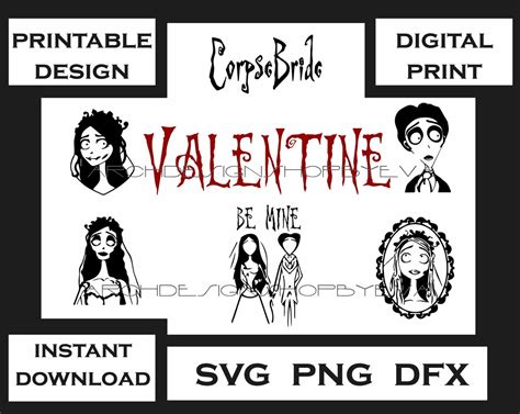 Corpse Bride Valentines Day Svg Bundle Happy Valentine Svg Love Svg Love Day Svg Valentine